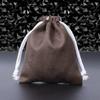 Bolsa de Suede e Linho com Contas e Cordão Cordão Pulseira de Contas de Buda Embalagem para Joias Pronta para Venda