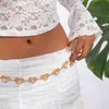 Joia Cruzada Europeia e Americana Estilo Doce-Cool Corrente Corporal de Pérola Falsa Corrente de Metal Versátil da Moda Corrente de Cintura