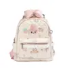 2026 Nueva Versión Coreana Bordado Dibujo Animado Conejito Estilo Estudiante Infantil Padre-Hijo Mochila para Teléfono Móvil Bolso Escolar para Niñas