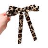 Lazo de cinta con estampado de leopardo retro de estilo coreano, pinza para el pelo con forma de pico de pato para la parte posterior de la cabeza, diseño moderno y distintivo, accesorios para el cabello