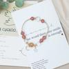 Pulsera de cristal de fresa natural para mujer, cuentas ins, pulsera de cristal blanco tallado con cuentas, hecha a mano DIY, joyería de estrella y luna al por mayor