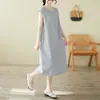 Elegante vestido liso sin mangas para mujer, nueva colección verano 2026, moderno y de alta gama, vestido largo de corte holgado para madres