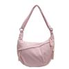 Bolsa de Ombro de Veludo Cotelê Moda Feminina Bolsa Transversal Grande Capacidade Cor Sólida Bolsa de Tecido Simples para o Trabalho Estudante Bolsa de Ombro para Aula