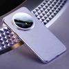 Adequado para Huawei Mate70Pro+ Capa de Celular de Couro Liso Galvanizado Elegante Lente Mate70 Lente Furo Fino Capa Business