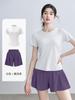 Traje Deportivo de Verano Nuevo Estilo con Espalda de Malla de Manga Corta para Shorts, Correr al Aire Libre, Suelto, Traje de Yoga Deportivo