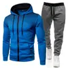 Colección Otoño/Invierno 2026: Sudadera deportiva unisex de lunares con forro polar, conjunto de sudadera con cremallera y pantalones de chándal de color liso para hombre