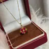 Collar, Anillo y Pendientes Retro Rojos Clásicos de Diseño Único Populares en Xiaohongshu al por Mayor
