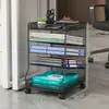 Estante de archivo de madera maciza para debajo del escritorio, archivador con carrito móvil multicapa de pie, estante de almacenamiento, esencial para estación de trabajo de oficina