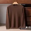 Suéter 100% cachemir puro, cuello redondo para hombre, corte holgado, estilo business casual, tejido cálido para otoño e invierno, perfecto como capa interior
