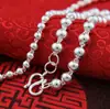 Joyería de moda coreana pulsera de plata de ley 990 al por mayor pulsera de cuentas redondas completamente lisa pulsera de plata de ley