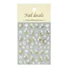 Redanco Nuevos Pegatinas de Uñas con Relieve 5D Flor Dorada y Plateada de Principios de Primavera Calcomanías Adhesivas Estéreo para Uñas He-1103