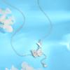 Collar con borla de mariposa de plata de ley s925 para mujer, estilo nicho, elegante, con colgante, joyería de moda.