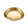 Prato Polygonal Estilo Coreano Aço Inoxidável 304 Molheira Prato para Temperos de Churrasco Dourado Espessado Doméstico Compartimento Único Molheira