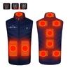 Chaleco calefactor eléctrico de grafeno con estampado transfronterizo para otoño e invierno, con preservación inteligente del calor por USB para hombres y mujeres.