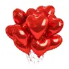 Globos de Película de Aluminio con Forma de Corazón Rojo Transfronterizos 12 Piezas 18 Pulgadas Globos Decorativos para el Día de San Valentín Fiesta de Bodas Decoración de Boda