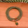 Pulseira trevo estilo novo pulseira imitação jade dongling joia anel único anel duplo pulseira com fecho de segurança presente de aniversário para namoradas