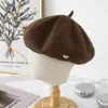 Sombrero de Mujer 2025 Nuevo Estilo Otoño e Invierno, Circunferencia de Cabeza Grande, Hace que la Cara se Vea Más Pequeña, Boina Simple, Sombrero Octogonal Artista Retro Británico, de Moda