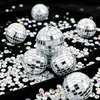 Decoraciones para fiesta de cumpleaños disco, bolas láser, bolas de colores con purpurina, bolas de espejo reflectantes para escenario, bolas de espejo de cristal para bodas