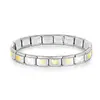 Acessórios e joias de pulseira de aço inoxidável DIY italiano feitos à mão, únicos, personalizados, em forma de coração com carimbo e diamantes - sourcing