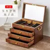 Caja de Joyería de Madera Maciza, Completamente Cerrable con Llave, Gran Capacidad, Caja de Almacenamiento de Joyería Multifuncional, Joyero, Regalo de Boda, Almacenamiento Tipo Cajón