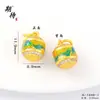Retención de Color Fuerte Accesorios Dorados de Arena Antigua Vietnamita Colgante de Gato Kitty con Lazo Luna de Perla Palabra de Bendición Colgante de Calabaza