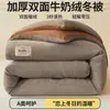 Colcha de terciopelo de leche para invierno, reversible, 5 kg, colcha de invierno de franela, acolchado grueso, cálido, núcleo de colcha de invierno, protector de colchón transfronterizo