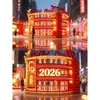 Decorações de Pavilhão Estilo Tradicional para o Festival da Primavera e Ano Novo, Adereços Decorativos de Iluminação Comercial e Dispositivos de Iluminação
