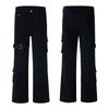 Ropa Muxi # Jeans Acampanados Blancos con Cordones para Otoño e Invierno para Hombre, Pantalones de Trabajo Slim-Fit de Calle Cleanfit para Hombre.