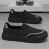 Zapatos de Lona Transpirables de Verano para Hombre Mocasines Casuales de Moda Influencer Social Zapatillas de Punta Ancha con Suela Gruesa