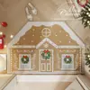 Felpudo de Entrada Navideño Rojo Ambiente Festivo de Vacaciones Resistente a la Suciedad del Hogar Felpudo de Círculo de Seda Alfombra Recortable