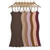 Vestido Sexy de Suspensório Tailandês 2025 para Mulheres no Verão, com Saia Longa Rabo de Peixe Elástica que Abraça os Quadris