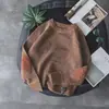 Suéter Retro Japonês para Homens, Marca da Moda, Tricô Patchwork, Pulôver Solto Outono e Inverno, Suéter de Tricô Estiloso