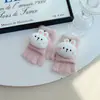 Guantes Infantiles para Otoño e Invierno, Cálidos Estilo Coreano de Conejo de Cinco Dedos con Tapa Completa con Felpa Gruesa para Niños y Niñas