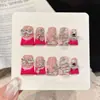 Yihe [Estrella Serpiente Rosa Ardiente] Pegatinas para Uñas Estilo Francés Rosa Rojo, Diseño de Pico de Pato, Exportación Europea y Americana, Uñas Portátiles Hechas a Mano