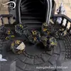 Juego de Mesa Dungeons & Dragons Dado Traje de 7 Piezas Sing Multicaras Explosión Gris Vidrio DND RPG Dados de Cristal