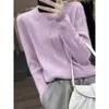 Camisa Base Feminina Gola Redonda, Novo Suéter Soltinho para Primavera, Outono e Inverno, Suéter Emagrecedor, Estilo Europeu, Peça de Tricô Macia e de Alta Qualidade
