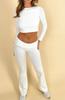 2026 Moda Casual Trendy Europea y Americana Chica Picante Conjunto Crop Top Verano Seda de Leche Manga Larga Conjunto de Dos Piezas para Mujer