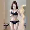 Bikini de dos piezas liso para mujer al por mayor, moderno y sexy, con aros y push-up, traje de baño tridimensional de chica dulce, conjunto de dos piezas