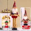Decoraciones Navideñas Nuevas Transfronterizas Adornos Telescópicos de Pie Decoración Navideña a Cuadros Viejo Pascuero Muñeco de Nieve Reno Muñeca de Piernas Largas