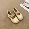 Zapatos de Cuero para Niñas 2026 Otoño Nuevo Estilo Princesa Suela Suave Zapatos de Una Sola Pieza Mocasines Plateados para Niñas Zapatos Casuales para Niños