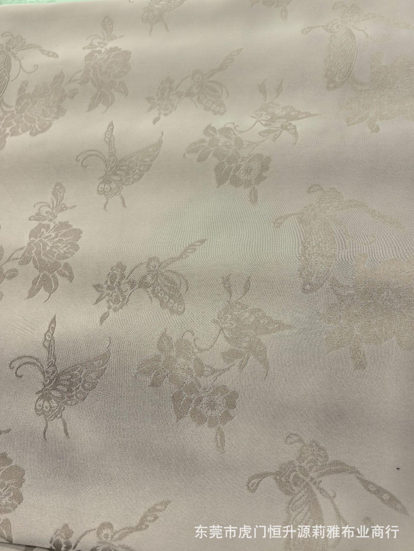 新款钻石丝提花面料 亮丝蝴蝶提花布 潮流国风旗袍连