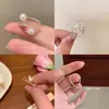Nuevo Anillo Deslumbrante de Zirconia, Anillo de Cobre Irregular Estilo Coreano Nicho Estilo Ins, Anillo Ajustable para Mujer