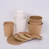 Atacado de Fábrica Balde de Sopa Descartável de Papel Kraft Tigela de Papel Embalagem para Levar Balde de Mingau Logo Personalizável Tigela de Sopa Espessada