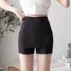 Pantalones cortos de seguridad de seda de hielo para mujer, leggings con compartimento, anti-luz, verano, sin costuras, no se enrollan, seguro, talla grande, shorts de tres partes para mujer
