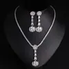 Joyería de Alta Gama Lujo Ligero Colgante Avanzado de Zircón Conjunto de Collar y Pendientes Novia Vestido de Boda Lujo Temperamento Accesorios para Vestido de Noche