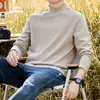 Camiseta de base de terciopelo de una sola pieza, doble cara, cuello alto medio, para hombre, Otoño e Invierno, manga larga, para calentar, 25 estilos nuevos