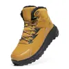 Comercio Exterior Transfronterizo Tallas Grandes Otoño e Invierno Nuevos Zapatos de Algodón del Noreste de Ayuda Media Botas de Nieve Botas de Trabajo Engrosadas con Forro de Lana para Hombre Negro