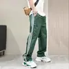Pantalones deportivos de verano finos para hombre de marca moderna, pantalones largos a rayas, versátiles, con tres rayas, pantalones casuales rectos holgados para hombre