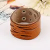 Pulsera de cuero ancha estilo punk de joyería de exportación de comercio exterior europeo y americano, suministro estable, pulsera de cuero vintage tejida