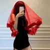 Velo de Encaje Negro Halloween Cosplay Gótico Virgen María Novia Vampiro Accesorios de Disfraz con Tocado